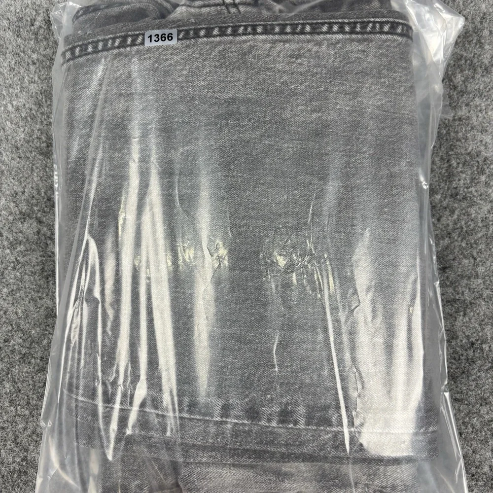 Levi's 502 Jeans Mens 48x38 (Fits 48x34)‎ Black Gray Wash Straight Leg Denim Y2K